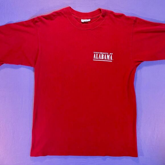 Vintage Alabama Single Stitch T-Shirt Crimson Tide NCAA Roll Tide - Picture 3 of 5